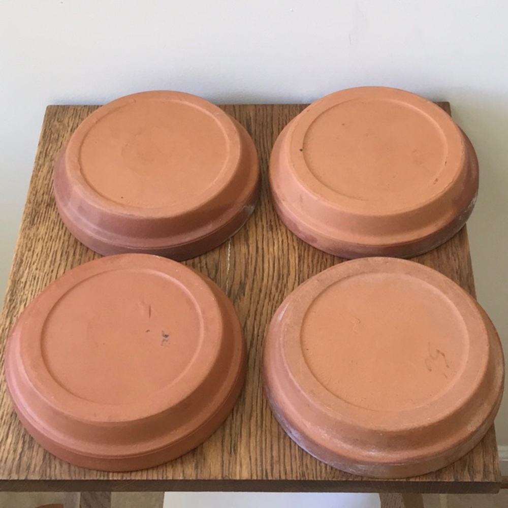 Vintage 1980s Clay Pot Saucers for plants made in Italy 16 - Picture 8 of 11